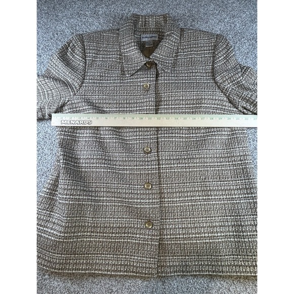 Women Alfred Dunner Blazer Size 18 Gold Beige Tweed - Picture 5 of 7